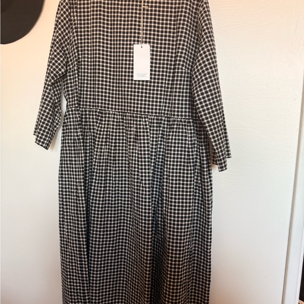 Toast Classic Black and White Checkered Dress
